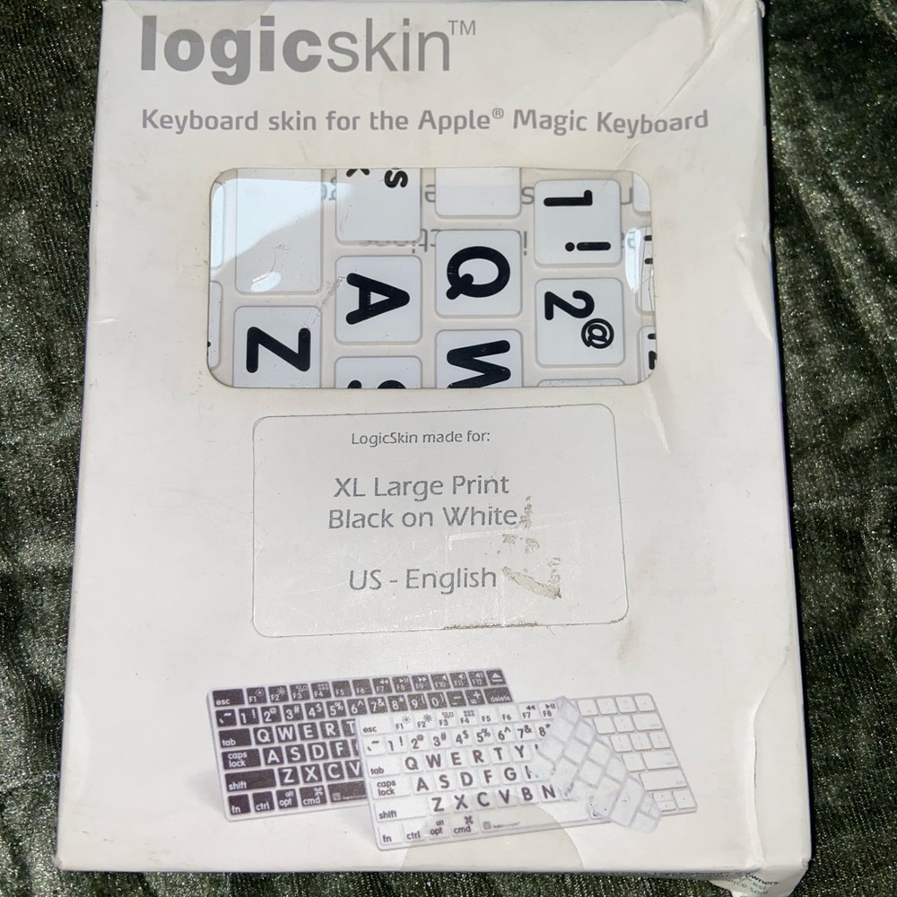 Black on White XL Print Keyboard Skin for Apple Magic Keyboard